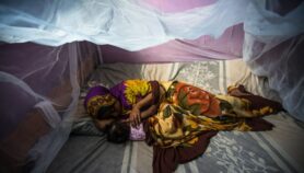 “地面”蚊子切断疟疾病例的床网